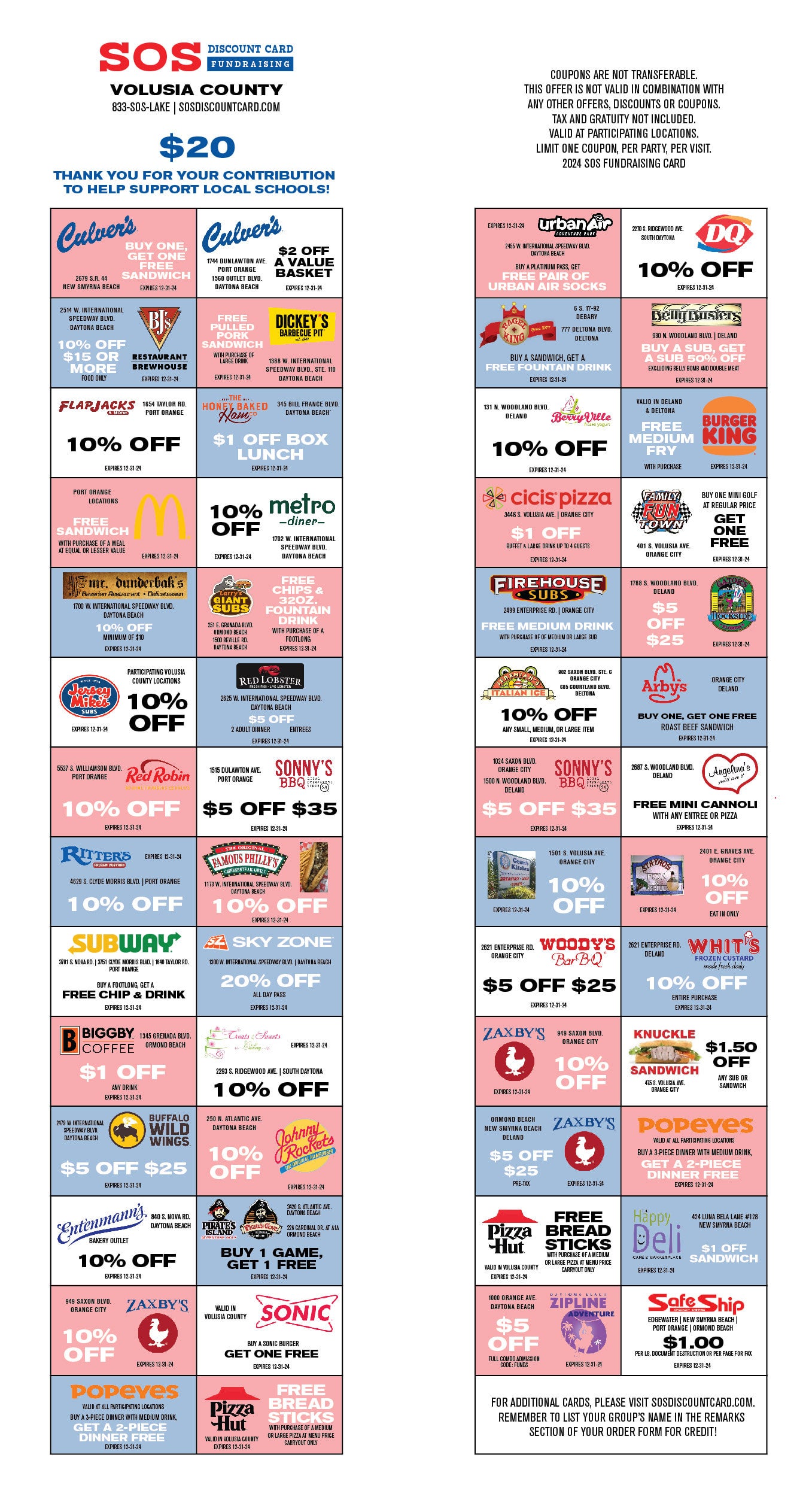 2024 Volusia County Discount Card SOS Discount Cards